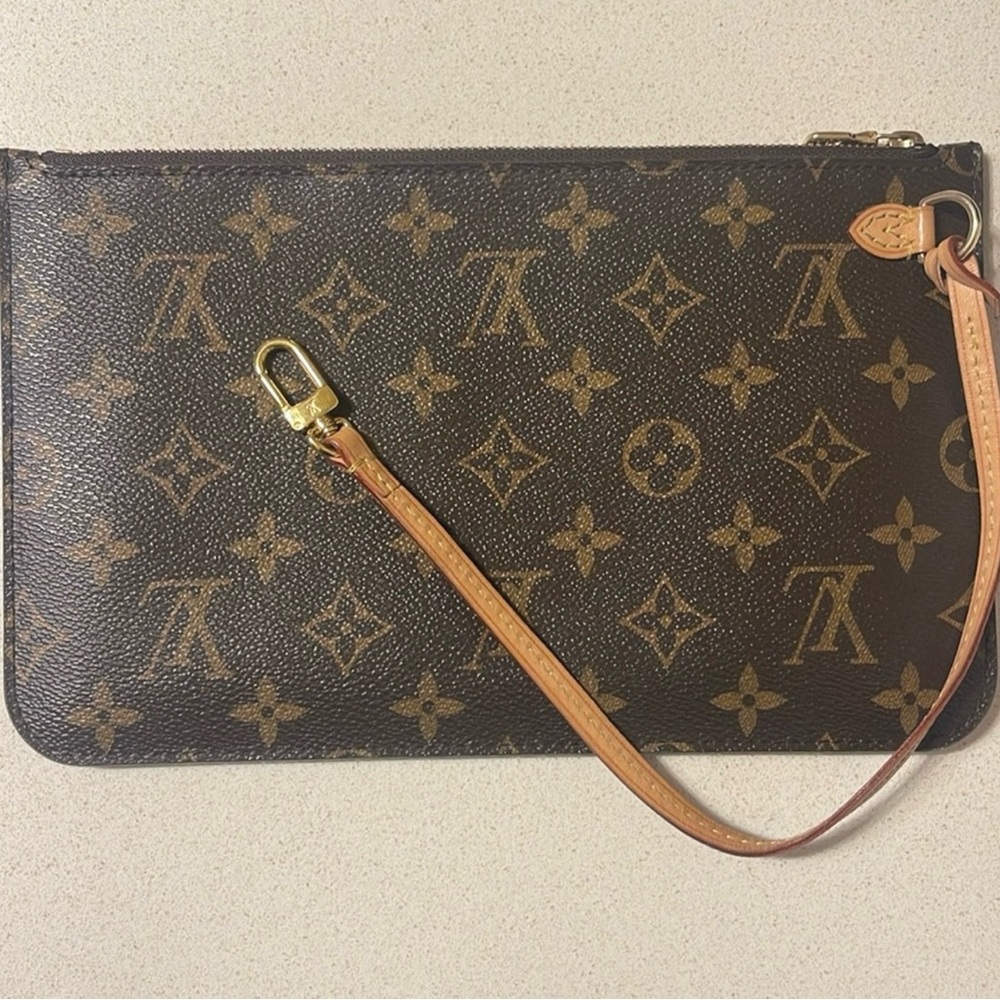 Authentic Louis Vuitton Brown Monogram Wristlet